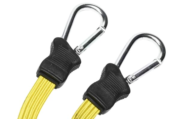 Elastisk flad snor 180 cm med karabinhage