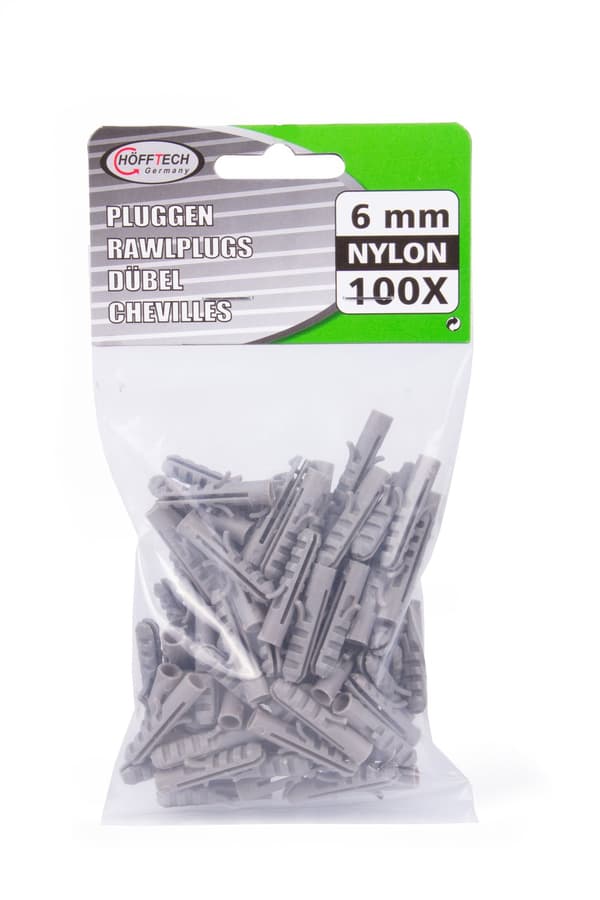 Dyvel 6 mm nylon 100 stk