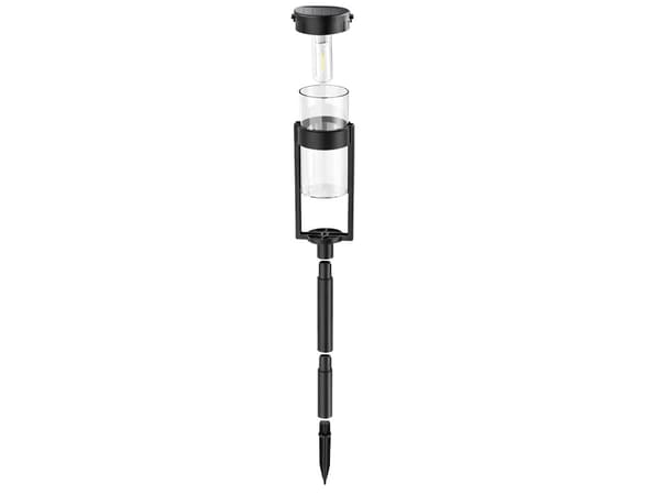Solcellelampe LED stolpe varmhvit