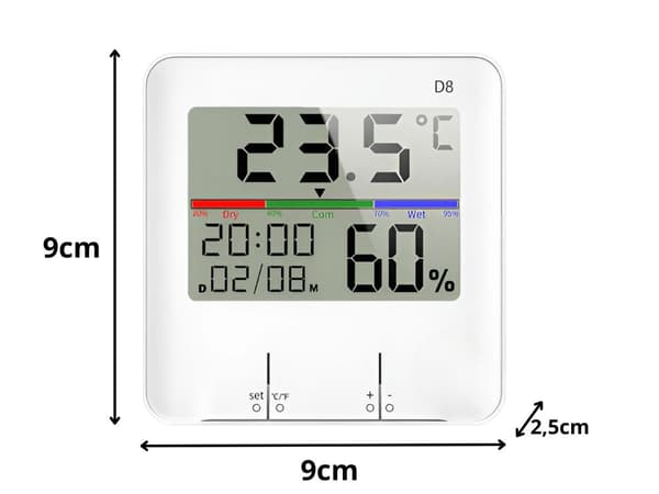 Værstasjon digital - Termometer, hygrometer og klokke