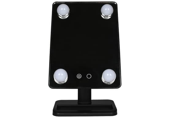 Sminkespeil 4 LED svart