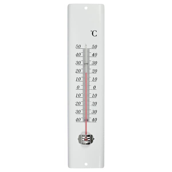 Termometer metall hvit 30 cm