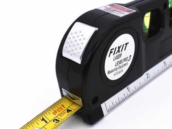 Laserpass - Med måttband 2,5 m, USB-laddning
