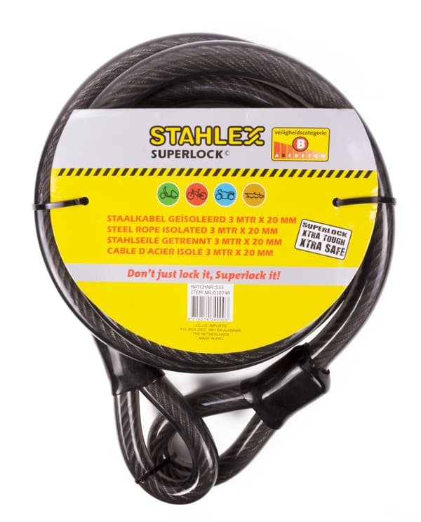 Stålwirer isoleret 20 mm x 3 m
