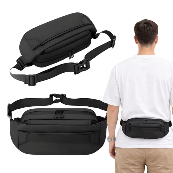 Mavetaske sport justerbar sort