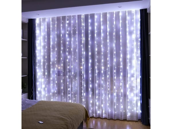Mikrogardin 300 LED beruset 3x3 hengelamper