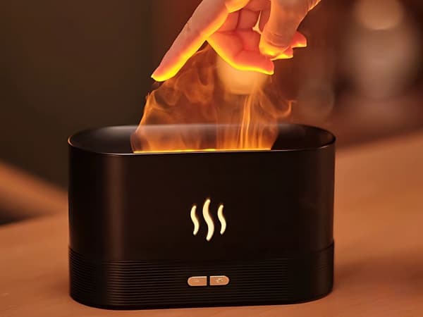 Luftfugter LED - USB-diffuser med pejs-effekt