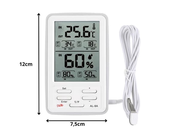 Værstasjon LCD termometer hygrometer trådløs