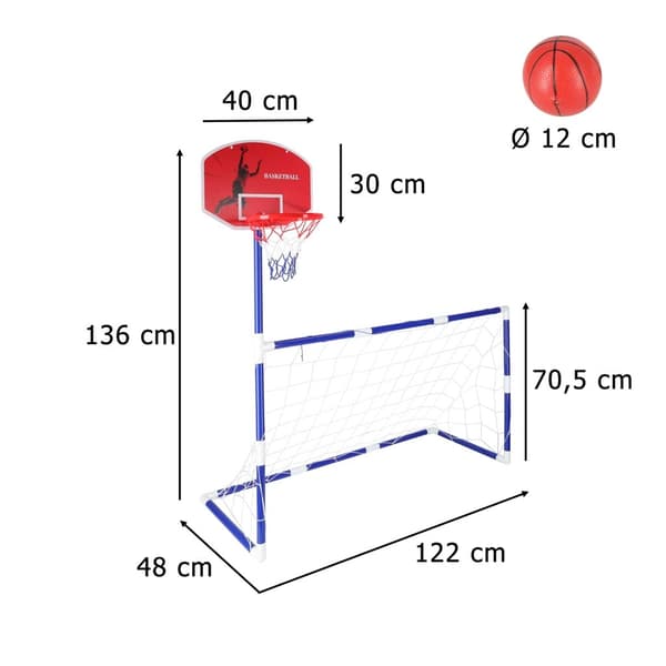Fodboldmål basketplade 2 bolde