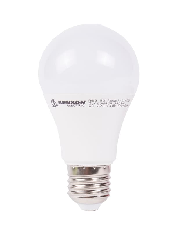 LED-pære E27 A60 9 W + bevægelsessensor varm hvid