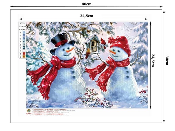 Diamantbroderi snømannsett jul 5d