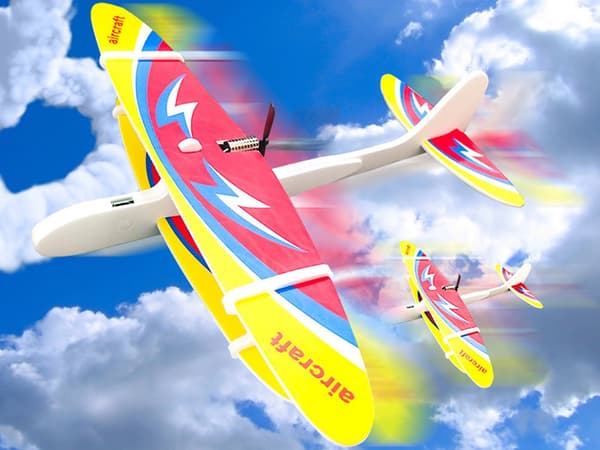 Flylegetøj skum - USB LED-svævefly