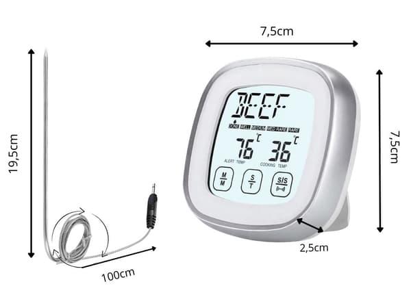 Köttermometer digital med sond
