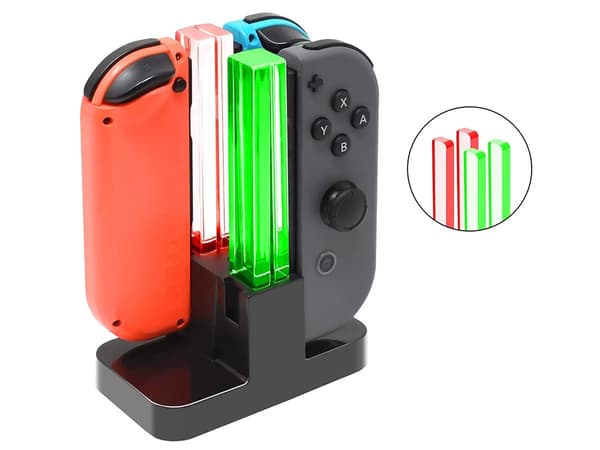 Ladestation til 4 Nintendo Switch Joy-Con med LED