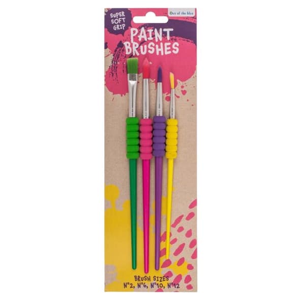 4-Pack - Penslar - Målarpenslar med mjukt grepp