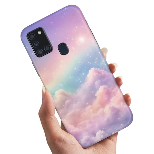 Deksel / Mobildeksel til Samsung Galaxy A21s - Rainbow Clouds