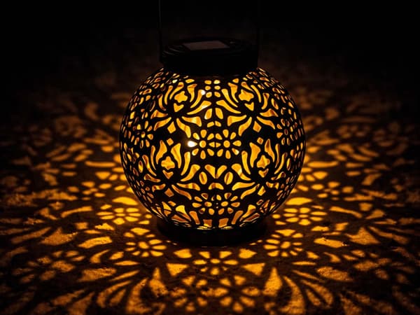 Solcellelampe lanterne sort