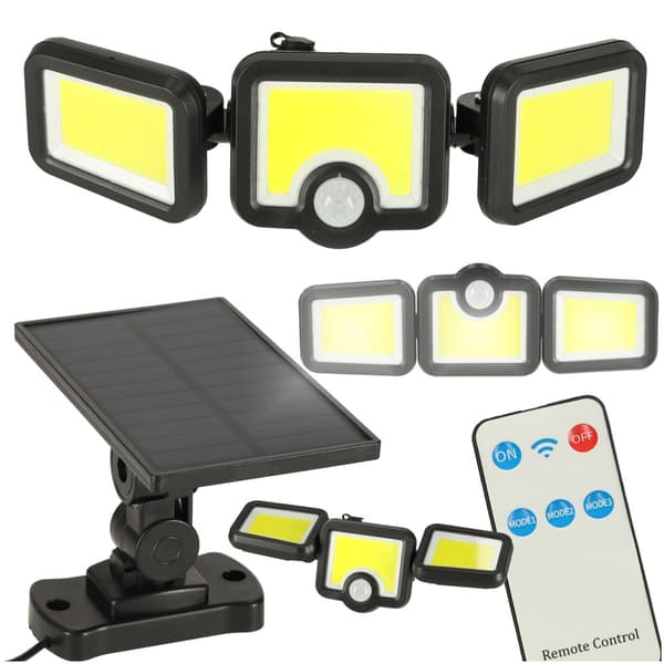 LED solcellelampe 3-i-1 med bevægelsessensor
