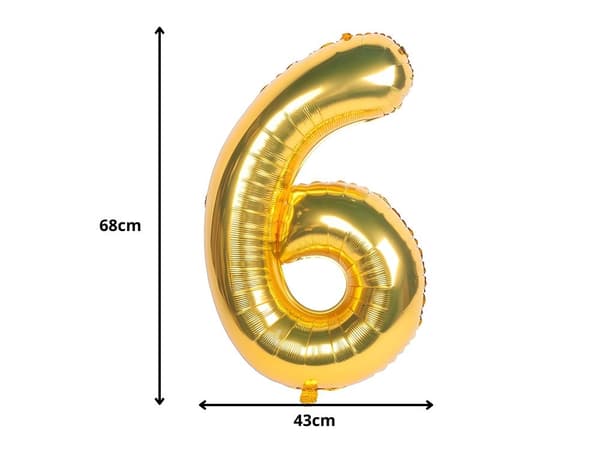 Folioilmapallo numero kulta 66 cm