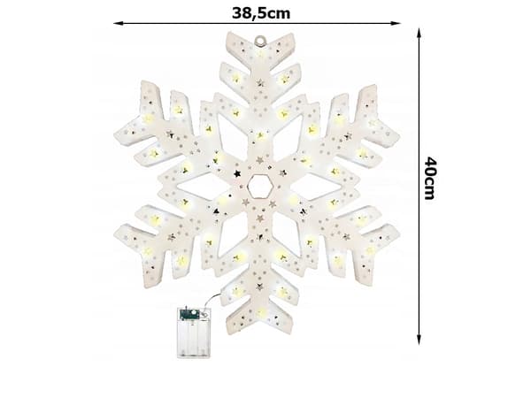 LED-vindusdekorasjon 40 cm - Lysende stjerne