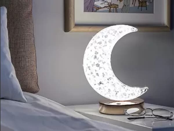 Bordlampe moon crystal led rgb usb
