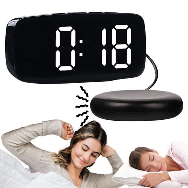 Digital väckarklocka - Med vibrationsplatta och LED-display