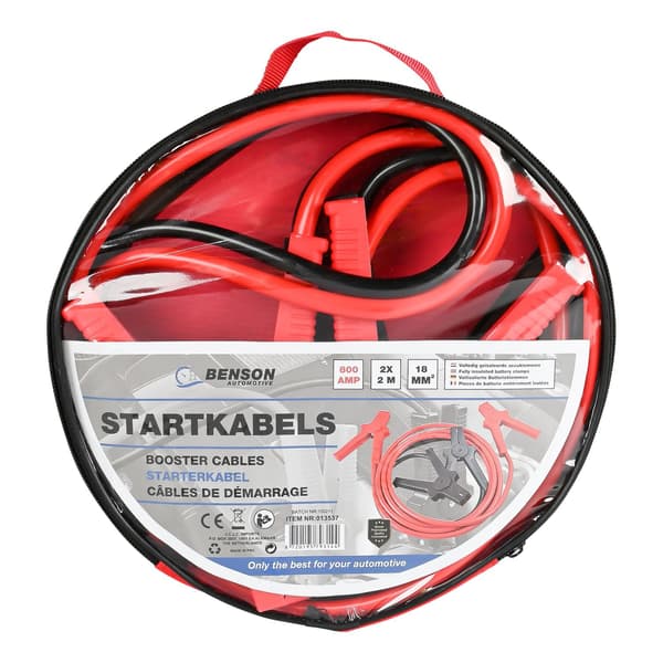 Startkablar 800 A med väska 2 m kabel
