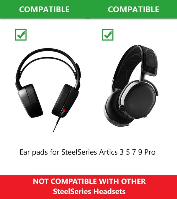 Øreputer til SteelSeries Arctis 1 3 5 7 9 Pro - Erstatningsputer - Svart