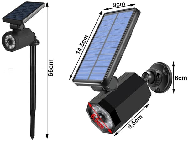 Solcellelampe 8 LED - Havelampe med sensor