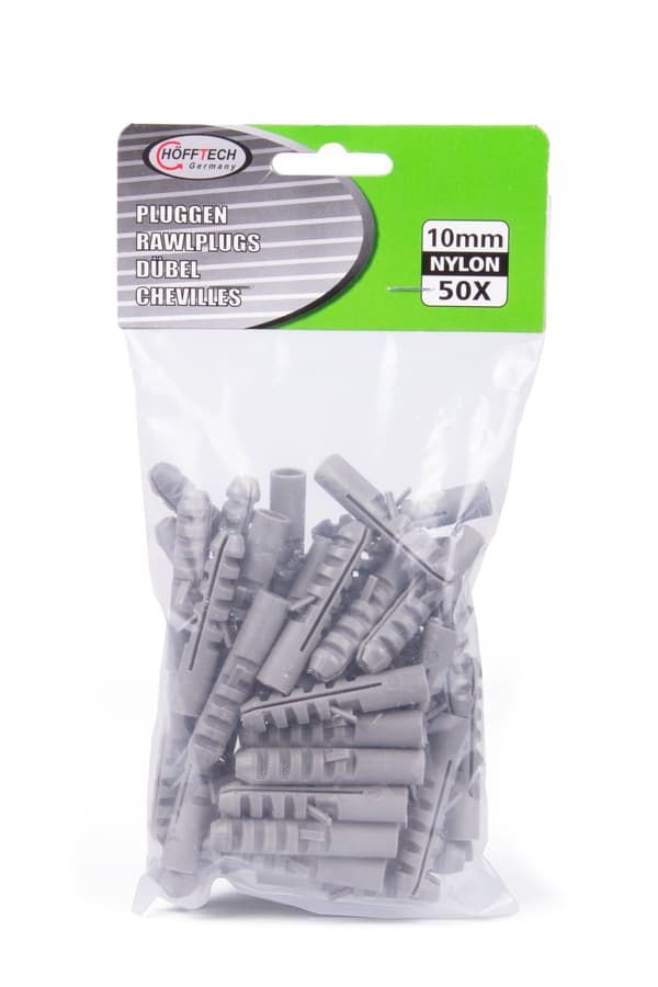 Plugg 10 mm nylon 50 stk