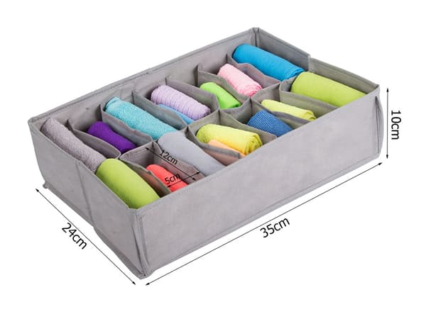 Undertøjsorganisator strømper skuffe garderobe 14 rum bin
