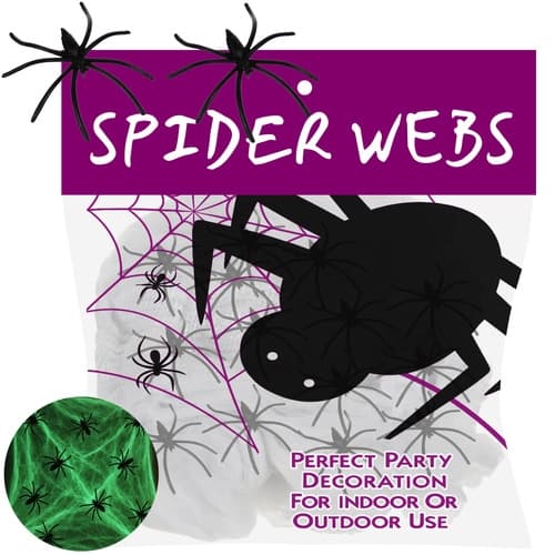 Selvlysende spindelvev - Halloween-dekorasjon