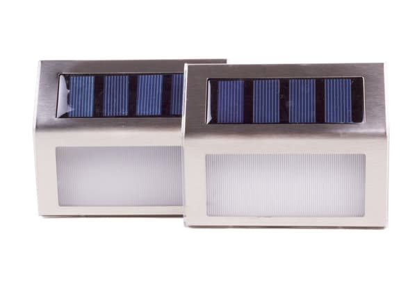 Væglampe LED solcelle rustfrit stål 1,2 V 400 mAh 2-pak