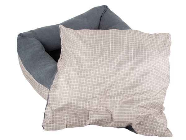 Hundeseng katteseng blød seng sofa pude lille - Blå/grå