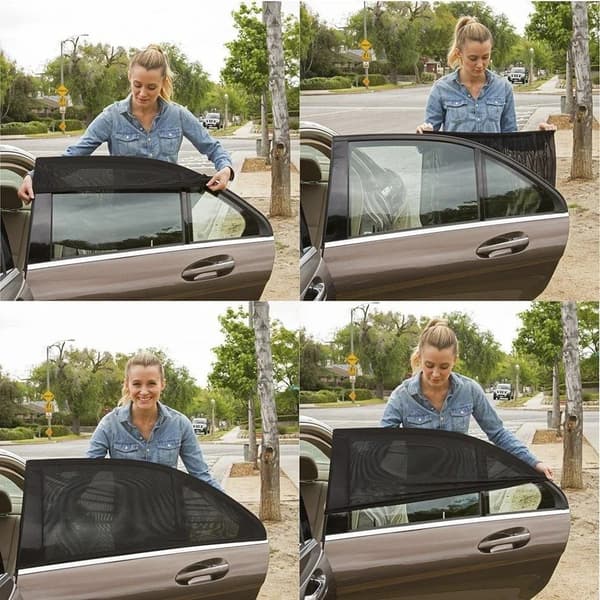 Myggnät med Solskydd för Bilfönster – 4-Pack