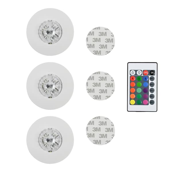 LED discokuler med fjernkontroll 3 stk