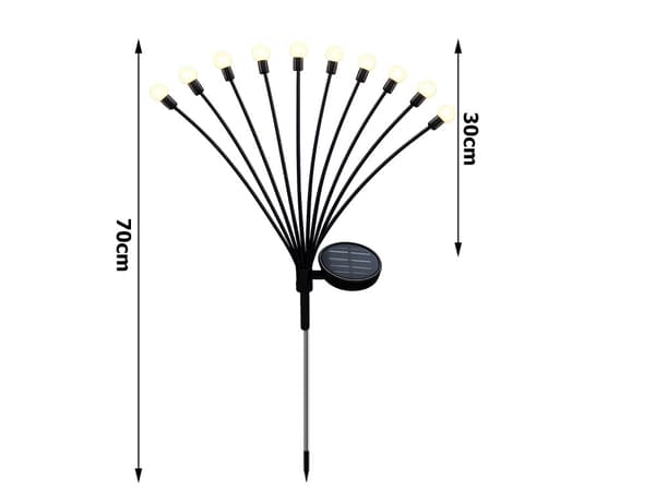 Solcellslampor klot 2 st 70 cm