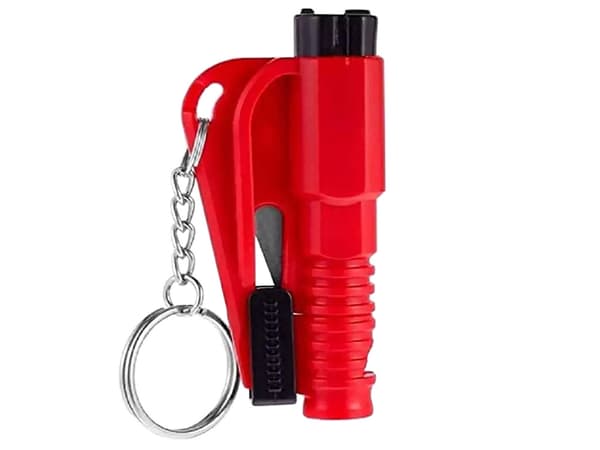 Sikkerhetshammer med Nøkkelring - Beltekutter & vindusknuser - 2-Pack