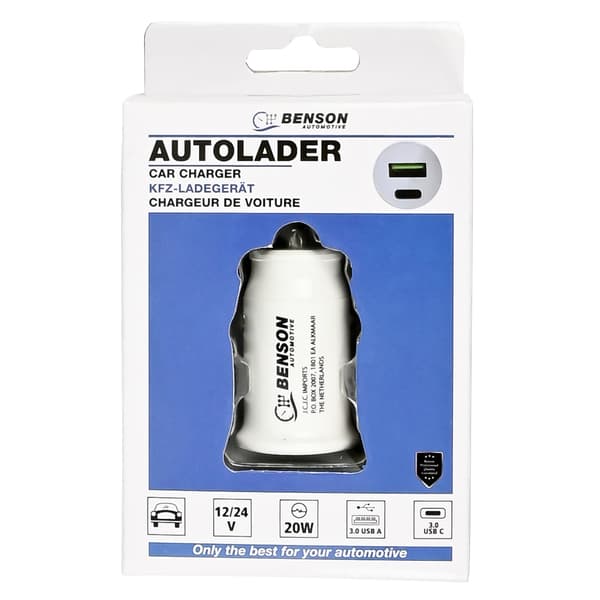 Billader USB + USB-C 12-24 V