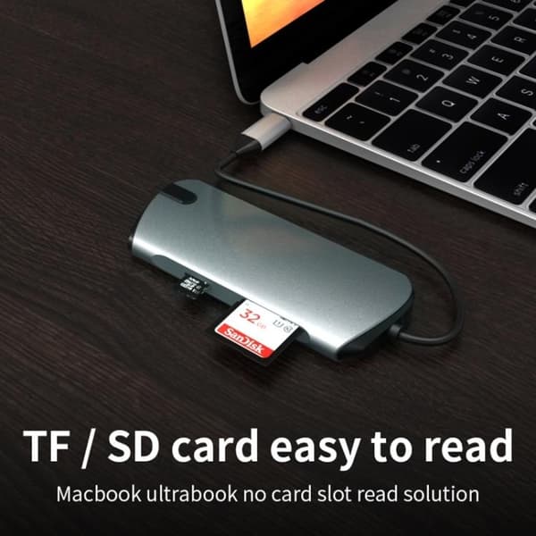 USB-C / Thunderbolt 3 - USB 3.0-Hub - Macbook HDMI & Kortleser