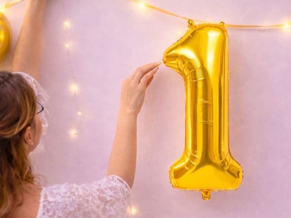 Folieballon tal guld 66 cm