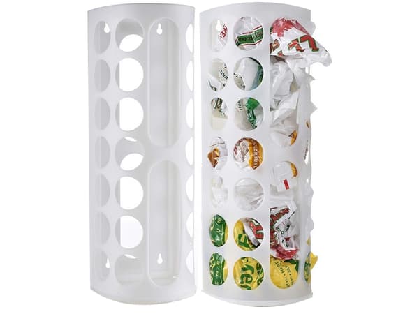 Plastpåsehållare - Universell väggmonterad vit