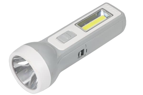 Taskulamppu 1 W LED + 1 W COB ladattava harmaa
