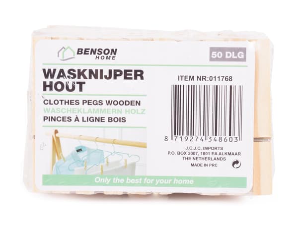 Klesklyper tre 50-pakning
