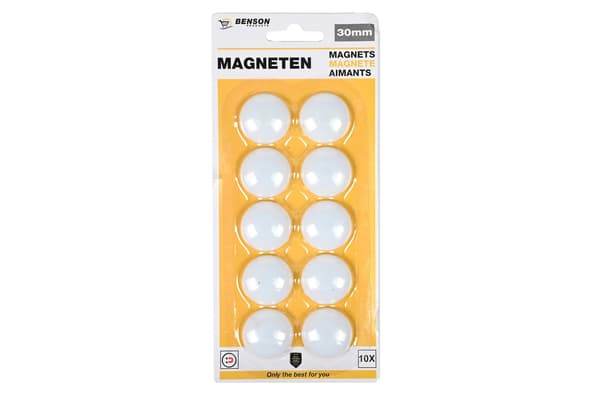Magnet 30 mm 10 st vit