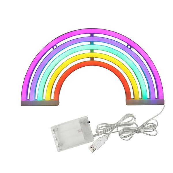 LED-lampe / Natlampe Neon - Regnbue