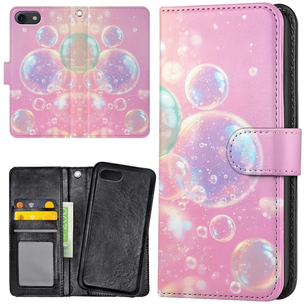 iPhone 16e/17e - Lommebok Deksel Bubbles