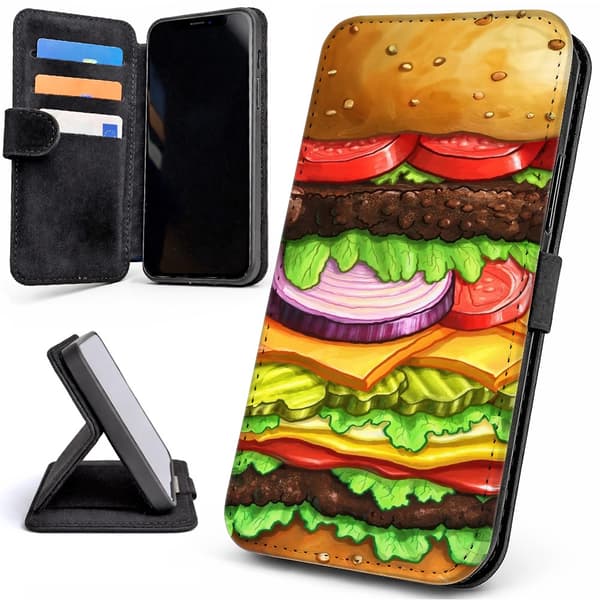Lommebok Deksel / Mobildeksel til iPhone 15 - Hamburger