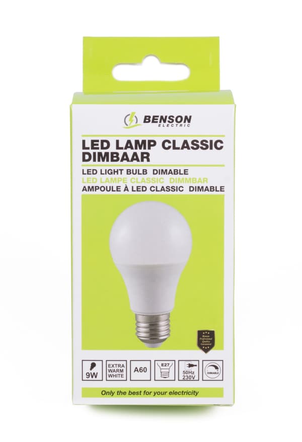LED-glödlampa A60 9 W E27 dimbar