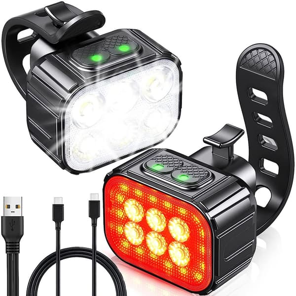 Cykellampset LED - Fram och bak med USB-laddning